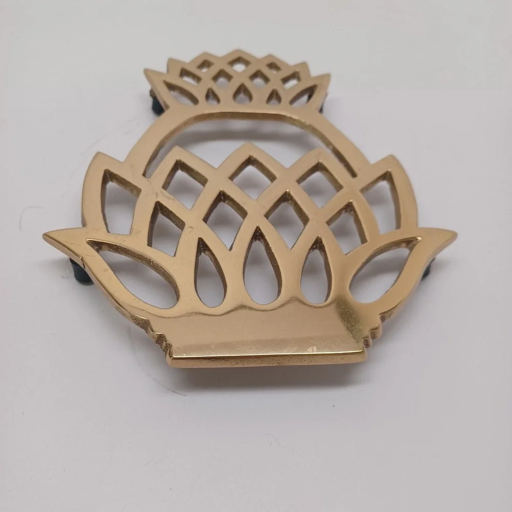 Virginia Metalcrafters Brass Pineapple Trivet 1976 Vintage 10-46 Hospitality